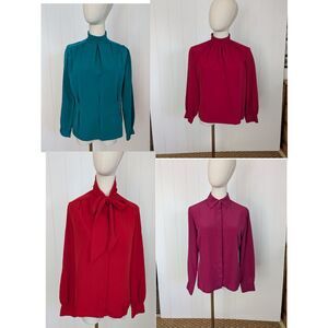 Lot of 4 Country Sophisticates by Pendleton Size 4 Blouses - Red, Green, Pink